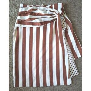 New York & Company Pencil Skirt Sz 10 Belted Waist Striped Polka Dot  Boho Chic